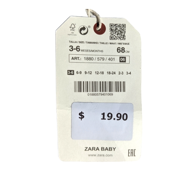 Zara 3-6m Blue Sweat Pants w/Drawstring - Picture 6 of 6